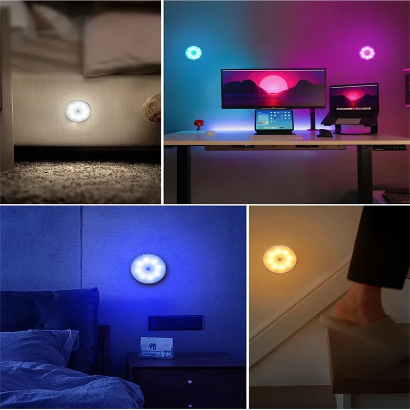 BANDIAN LED Smart Human Body Sensor Night Lights Emergency Automatic Lighting USB Charging Wireless Magentic Suction LED Lights