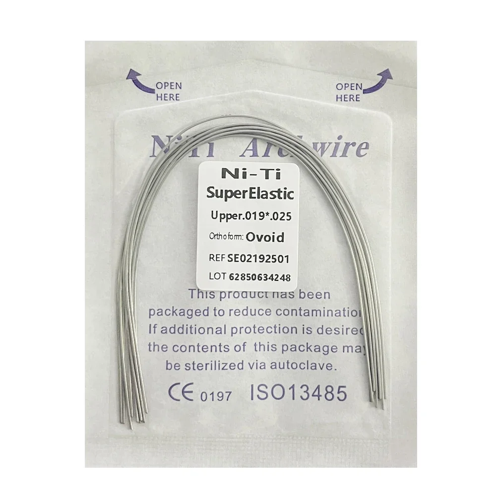10 unidades/pacote fios de arco dental ortodôntico super elástico niti redondo retângulo arco inferior/superior 012/014/016/018/020/16x16/16x22