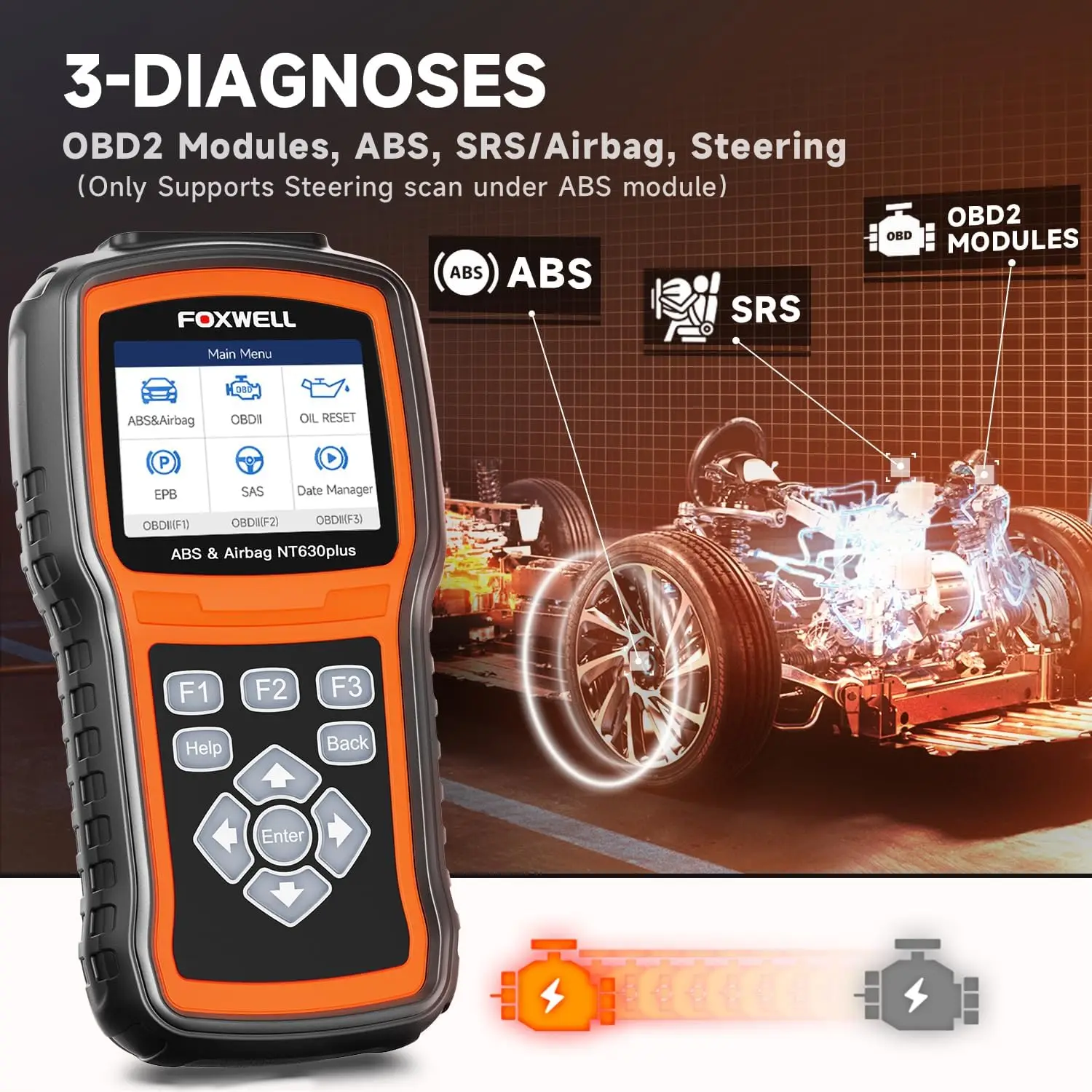 2025 FOXWELL NT 630 Plus OBD2-Scanner-Diagnosetool ABS-Blutung SRS SAS Öl-Reset OBD2-Automodeleser Bidirektionaler Scanner