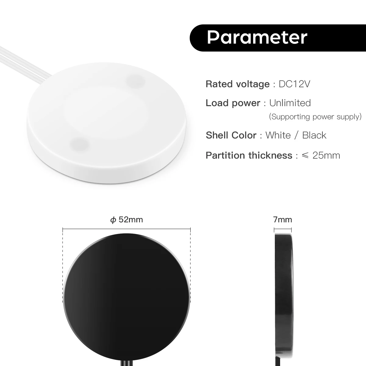 Interruptor de penetración del Sensor del atenuador de barrido táctil regulable LED 12V 24V Interruptor táctil del Panel de madera para iluminación de barra de luz de tira LED