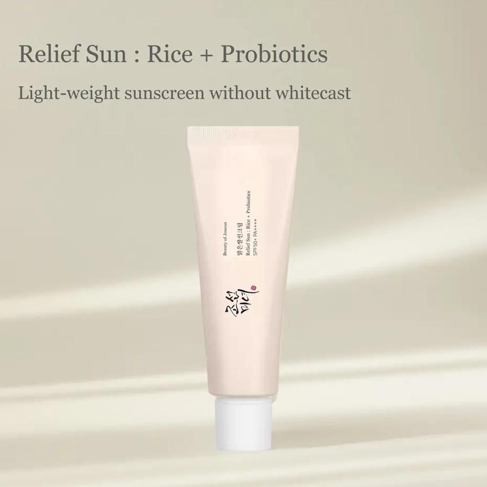 Protector solar SPF50 +, bloqueador Solar probiótico de arroz coreano, crema para blanquear la piel, bloqueador solar Anti UV, suero hidratante suave Facial, 50ml