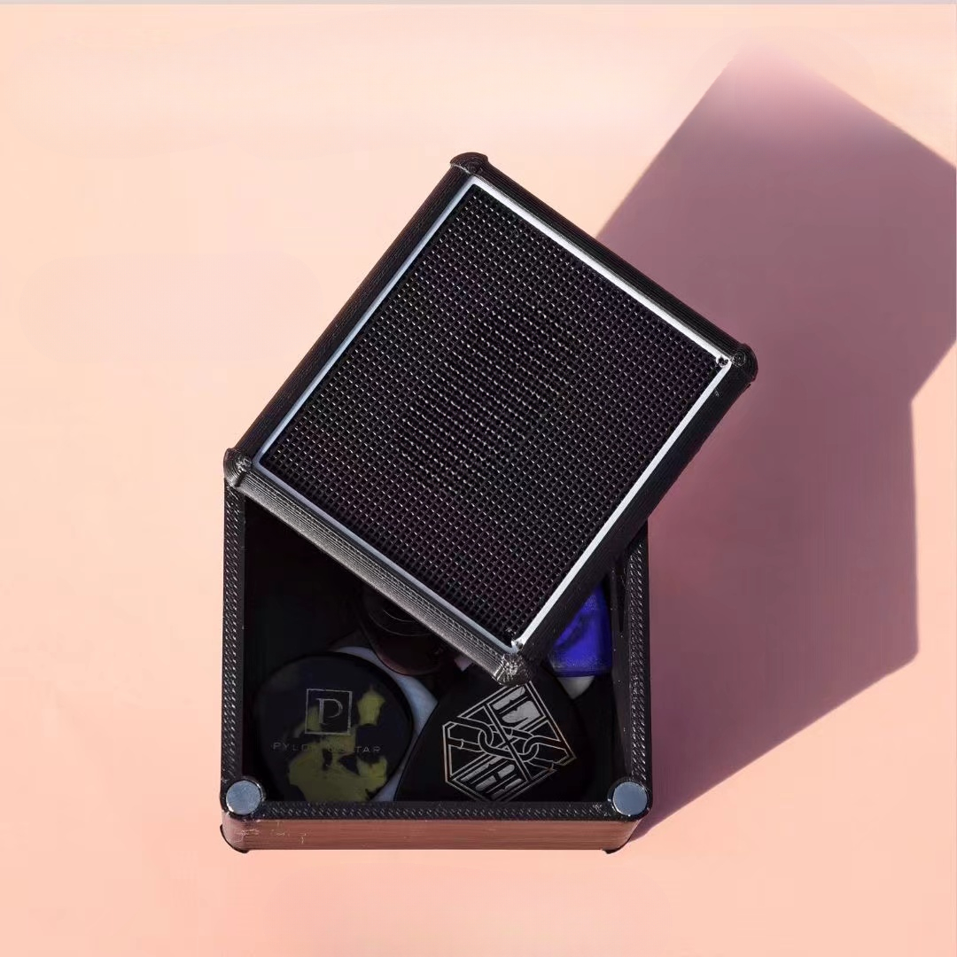 Caja de almacenamiento de púas de guitarra de estilo personalizado (púas no incluidas)
