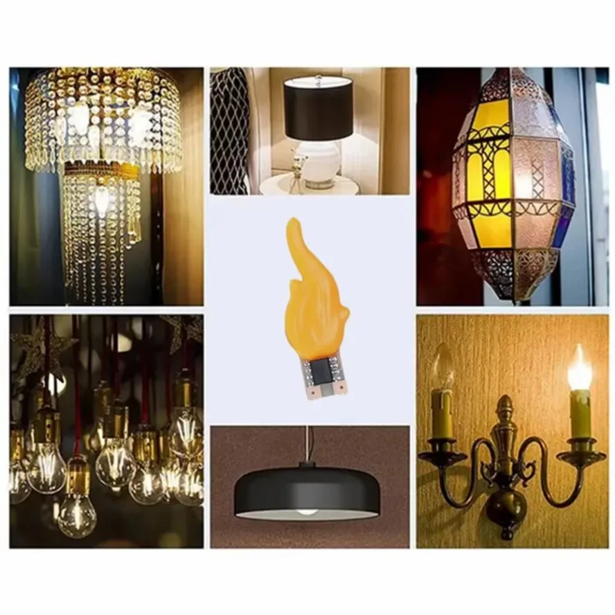 Candele Flash Cob a quattro colori 3V Led Edison Flame LED Filamento 2200K Diodo Decorazione festa di compleanno Lampadina Accessori fai da te