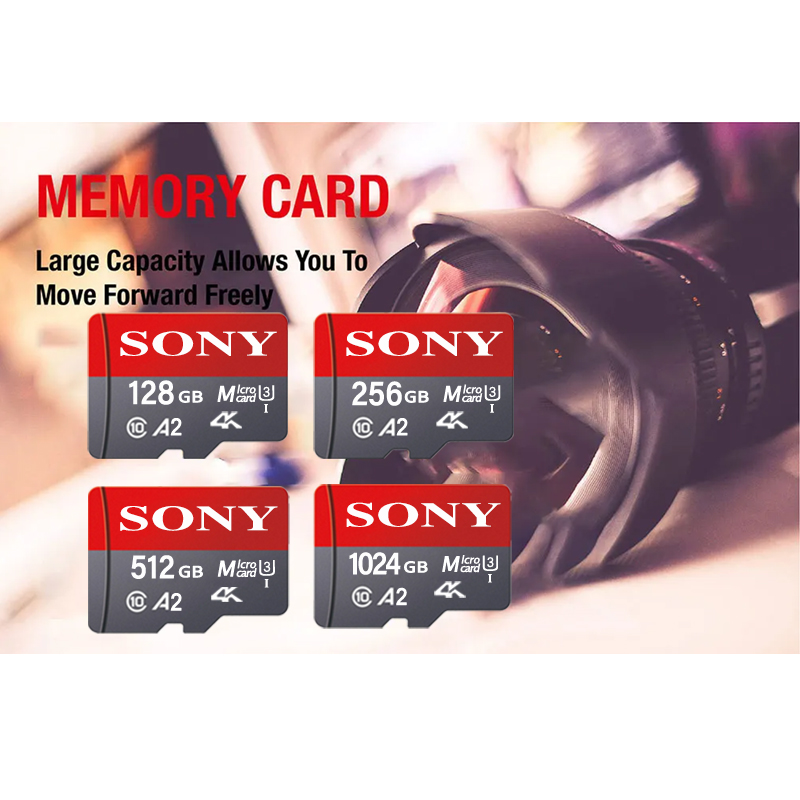 SONY 2TB Micro SD Memory Card 512GB 256GB 128GB 64GB 32GB Micro SD TF Flash Card Class 10 MicroSD for Xiaomi Camera Phone Camera