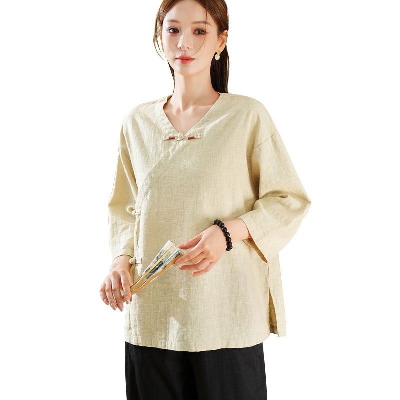 Tela de algodón puro de 140x50cm, tela de imitación de algodón y lino lavada, tela plisada de estilo chino, Material para pantalones de vestir Hanfu DIY