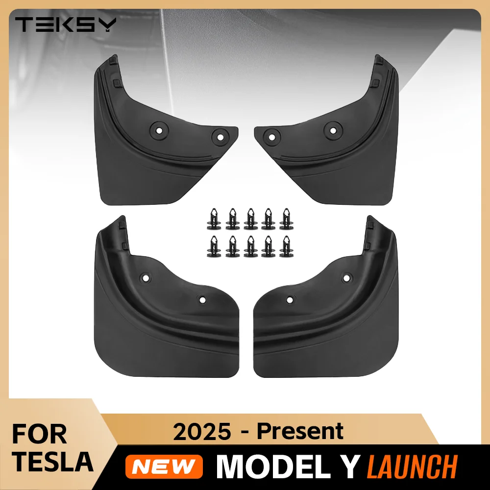 Carro Roda Mud Flaps, Tesla Modelo Y 3, Splash Guards, MudFlaps, Frente Traseiro Fender, Nova Atualização, TPE Mudguards Protector