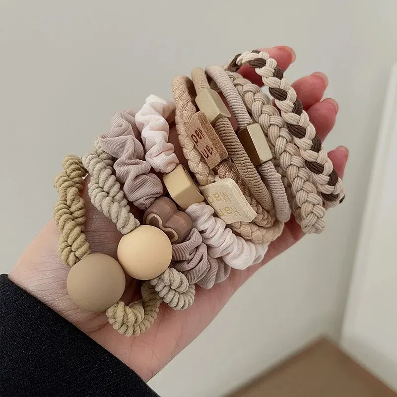 10 pezzi fascia in pelle fascia femminile alta coda di cavallo fondina accessori per capelli semplice alta elasticità durevole elastico cerchio per capelli