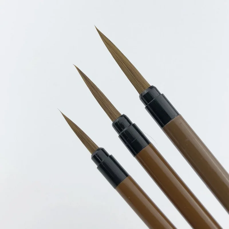 3Pcs/Set Weasel Hair Caligraphy Brush Small Regular Script Hook Line Pen Chinese Writing Brush Watercolor Paint Brush Fineliner