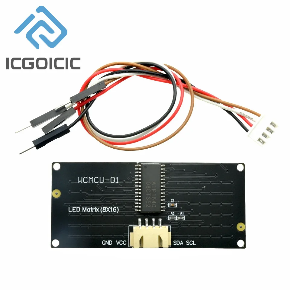 Modulo display a matrice LED 8*16 – Interfaccia I2C, 3,3 V~5 V per Arduino, progetti fai da te Micro:bit e Raspberry Pi
