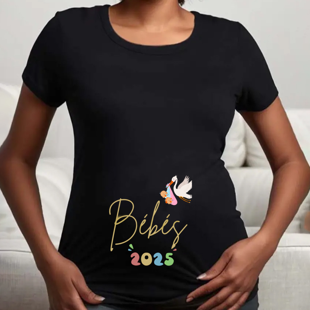 妊婦用マタニティプリントTシャツ、半袖、妊娠発表、新しいママの服、2019