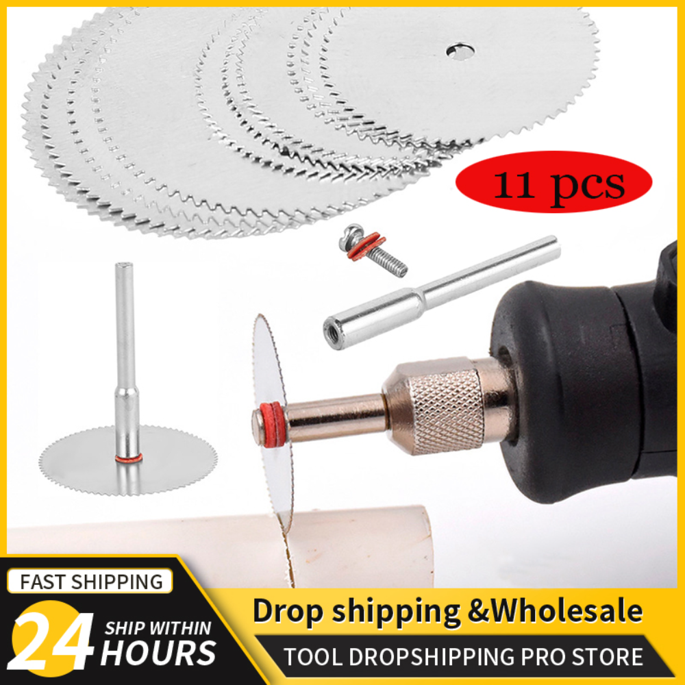11 шт., мини-циркулярная пила, электрический шлифовальный отрезной диск, вращающийся инструмент для резки металла Dremel, электроинструмент, отрезные диски по дереву