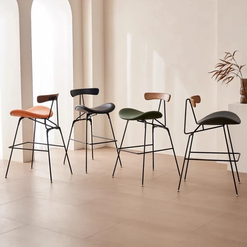 Nordic ผ่อนคลายเก้าอี้บาร์หรูหรา Minimalist สบายสีดําเก้าอี้สูงอุตสาหกรรม Sillas De Bar บ้านเฟอร์นิเจอร์
