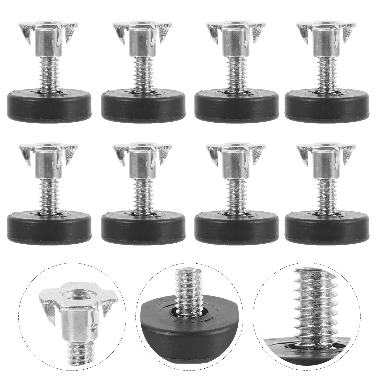 12 ชิ้นปรับโซฟาเฟอร์นิเจอร์ Balance ฟุตสแควร์ Nut เกลียว Workbench Leveling สําหรับเก้าอี้ Levelers โลหะผสมเหล็กและขา
