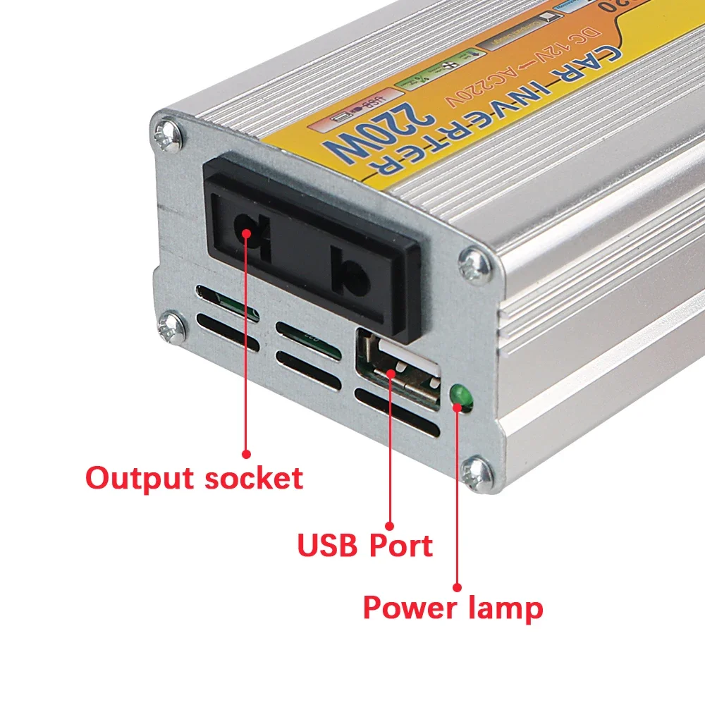 220W Omvormer Auto Gemonteerde Omvormer USB Transformator Draagbare DC 12V Naar AC 220V Conversie USB Batterij Clip