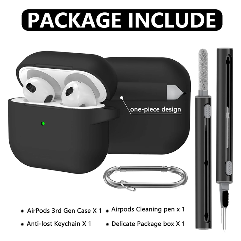 Soft Silicone Protective Case for Apple AirPod Pro 2nd/1st Generation Case For Women Men AirPods Pro Case Cover with Cleaner Kit