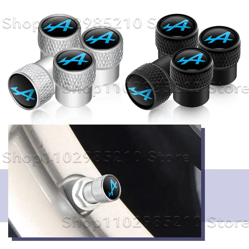 4 unids/set un logotipo alpino tapas de vástago de válvula de neumático de rueda de coche cubiertas de llanta antipolvo decoración para Clio Scenic Logan Megane Captur Kadjar Duster