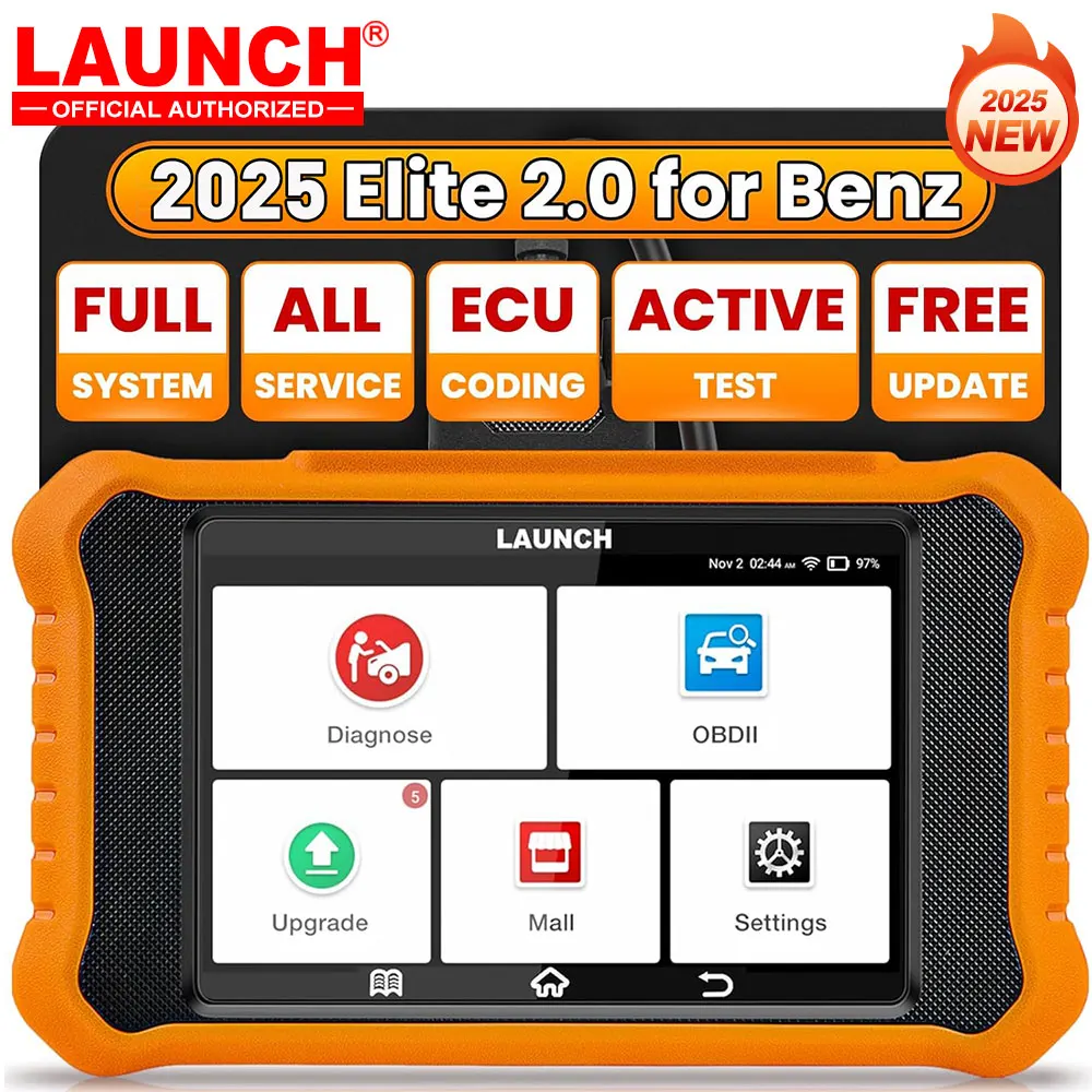 2025 LAUNCH X431 Creader Elite V2.0 Komplettsystem-bidirektionaler Diagnosescanner passend für GM für BENZ für BMW für AUDI