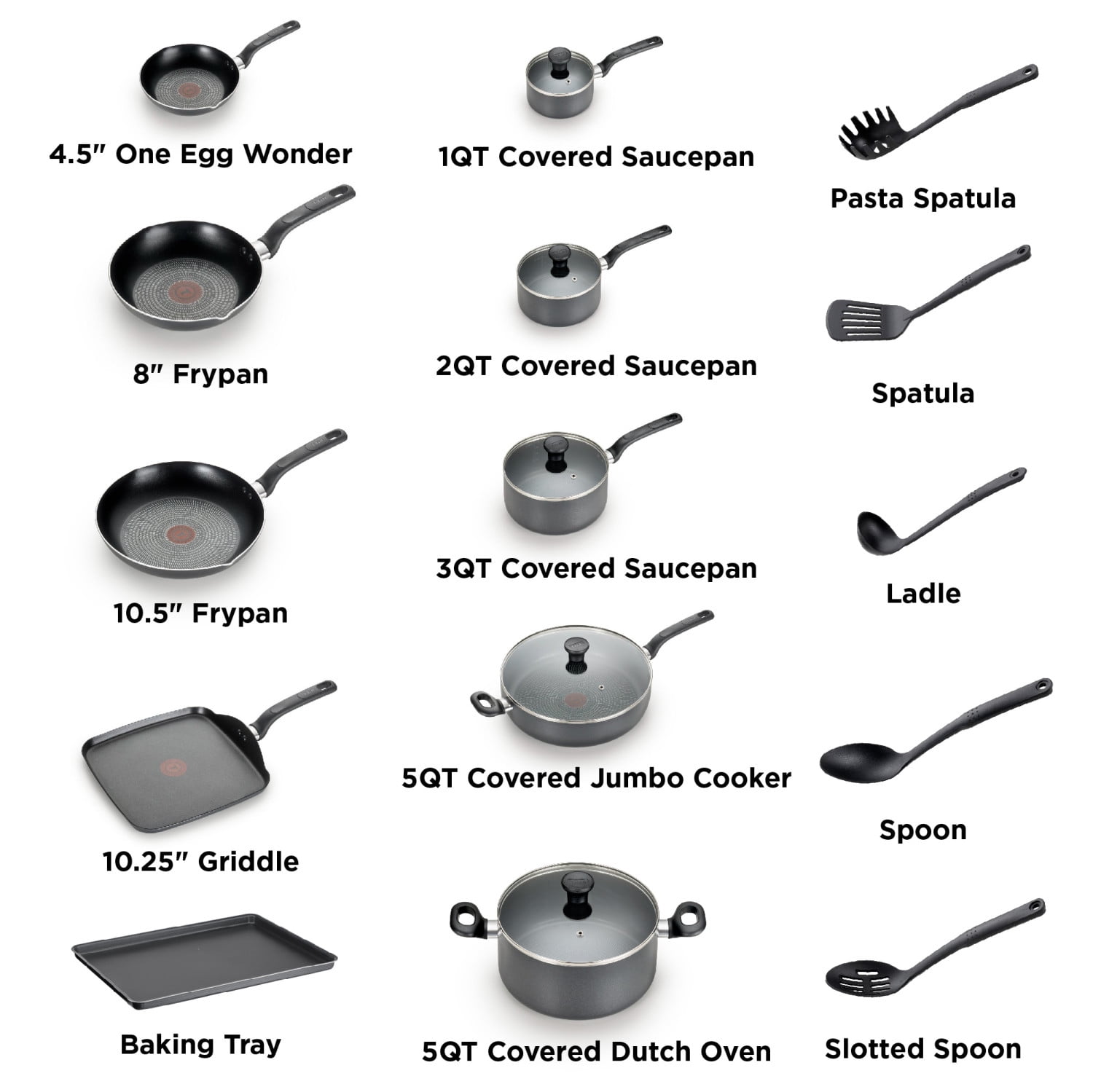 20 Piece Non-Stick Pots and Pans Cookware Set