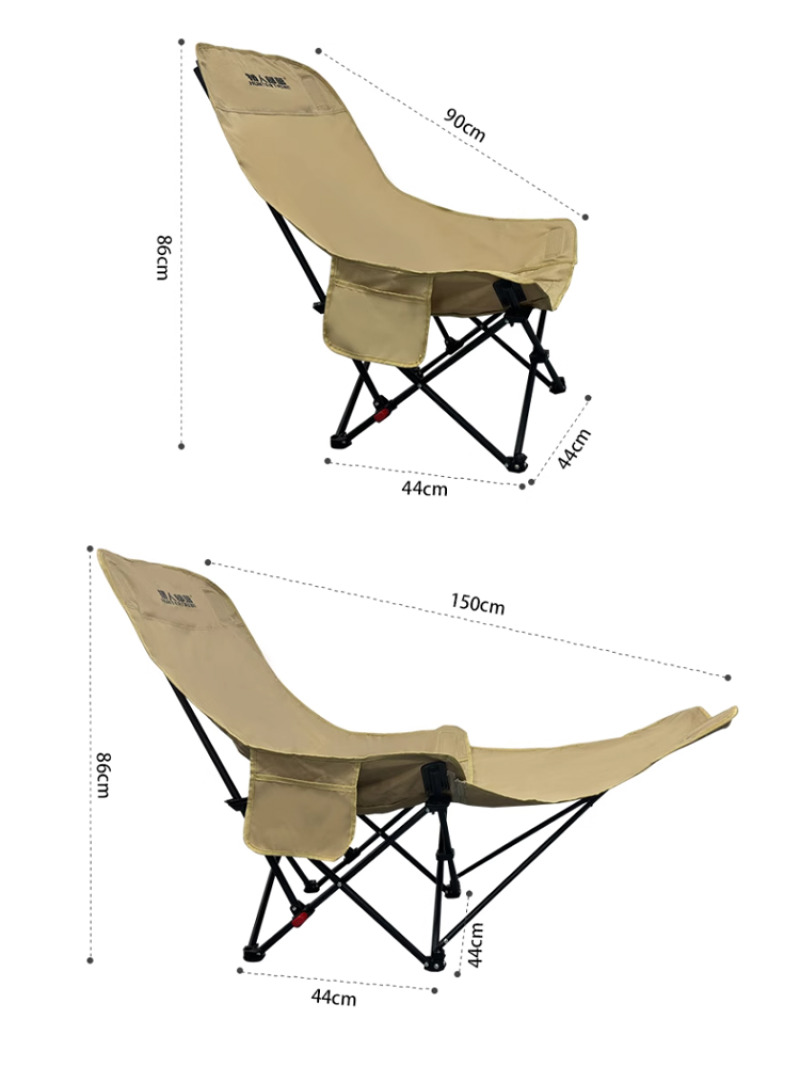 Silla plegable portátil, reclinable, reposacabezas curvo, experiencia cómoda, fácil almacenamiento, almuerzo, sillón reclinable plegable con reposapiés