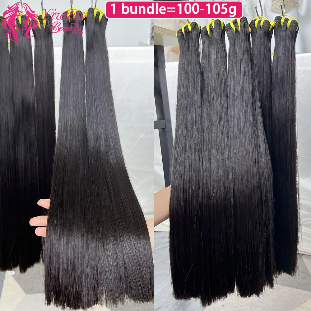 Super duplo desenhado osso reto 100% pacotes de cabelo humano não processado extensões tecer cabelo virgem cru tissage para mulher