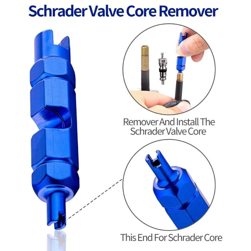 Herramienta removedora de núcleo de válvula para Presta, Schrader, extensor de válvula, reparación de neumáticos, llave para bicicleta, coche, bicicleta, neumático de motocicleta, 1 Uds.