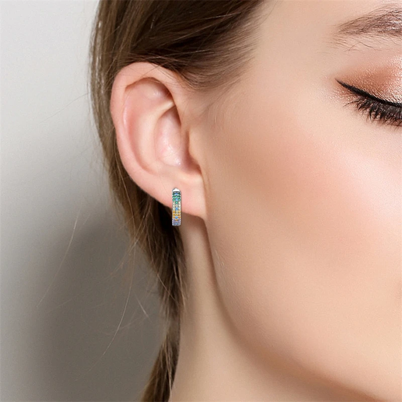 Boucles d'oreilles et boucles d'oreilles en pierre géométrique en argent Sterling S925, nouveau Style, bijoux fins simples pour femmes et filles, cadeau de fête à la mode, 2024