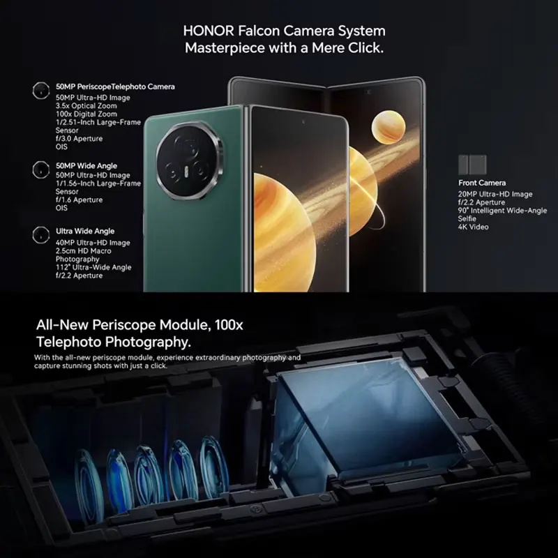 Original Global Version Honor Magic V3 5G Foldable Phone Snapdragon 8 Gen 3 7.92" LTPO OLED 120Hz Display 50MP Camera 5150mAh