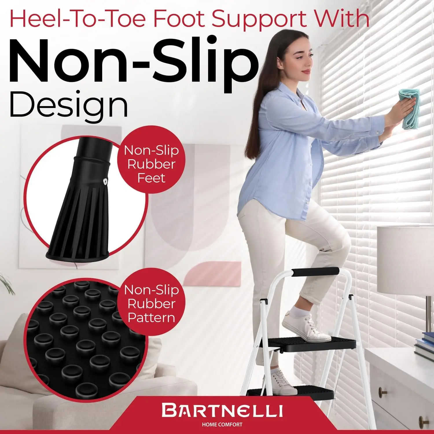 European made 3-step foldable step bench | Rock-solid 500 lb capacity, built with the highest grade of robust steel construction