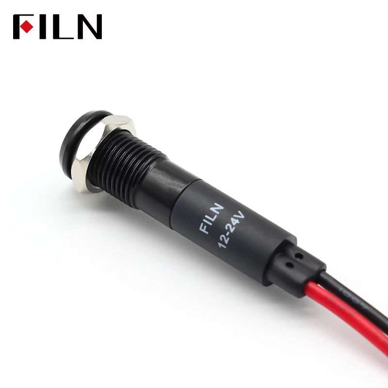 FILN 8 mét LED ánh sáng bảng điều khiển gắn đầu phẳng màu đen vỏ kim loại mini 12 v 24 v 110 v 220 v với 20 cm cáp