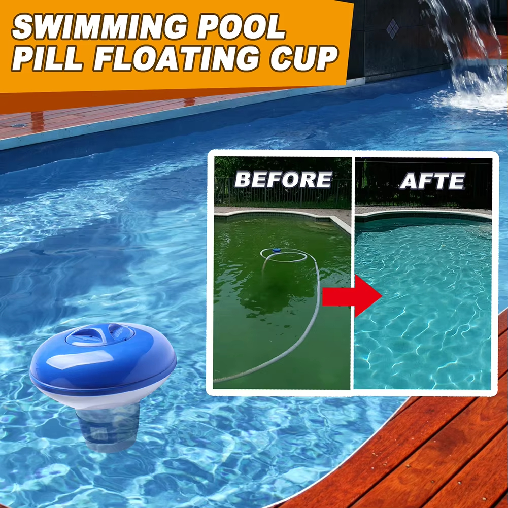 Pool Automatic Chlorine Tablet Dispenser Swimming Pool Cleaning Pill Disinfecting Box Floating Chlorine Dispenser Clean Tool