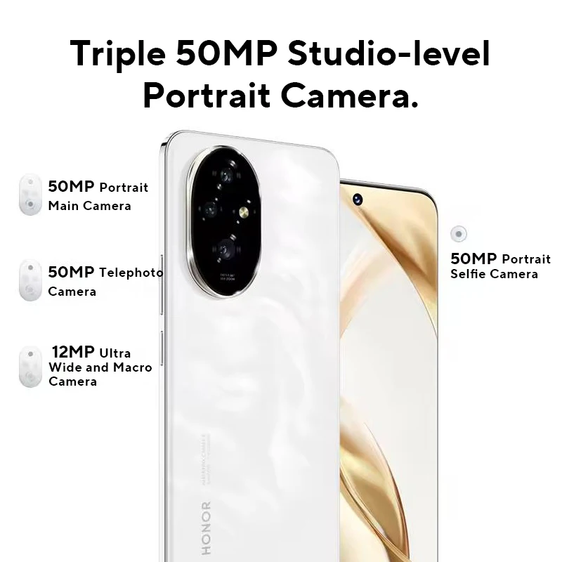 Глобальная версия смартфона HONOR 200 5G Snapdragon 7 Gen 3 Android 14 6,7-дюймовый AMOLED-дисплей 5200 мАч аккумулятор телефона