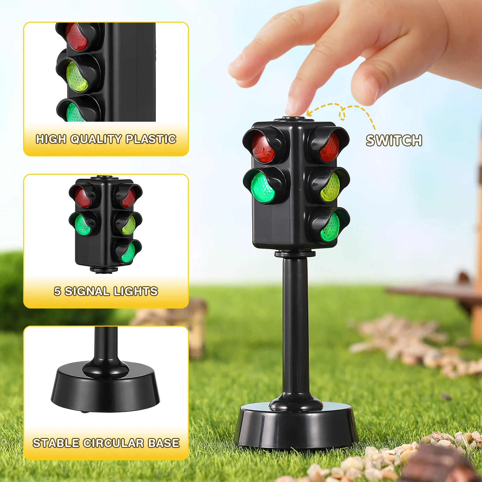 2PCS/Set Traffic Lights Toys Classic Parking Lot Scene Plastic Models Toy Mini Kids Early Educational Learning Puzzle Gifts