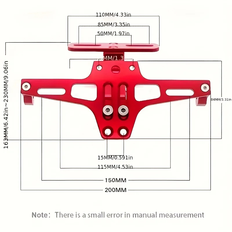 Suporte universal de montagem de placa de licença traseira de motocicleta, suporte de liga de alumínio, peças de modificação de motocicleta, acessório