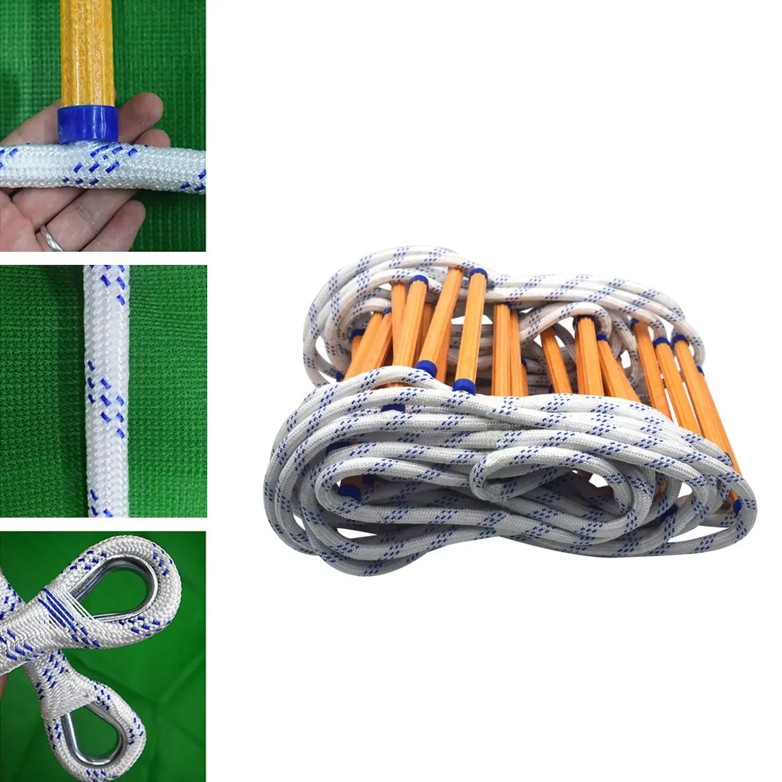 30 m lange Fluchtleiter, weiches Seil, leicht, für Kinder und Erwachsene, schwer entflammbar