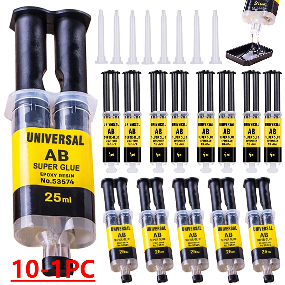 Pegamento AB líquido de resina epoxi, adhesivo AB fuerte, sellador impermeable, pegamento de fundición, pegamento de reparación de metales para cerámica/vidrio, 25ML/4ML