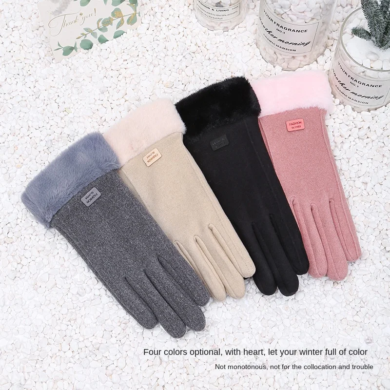 Handschuhe Neue frauen Winter Reiten Heißer Verkauf Warme Plus Fleece Verdickt Touchscreen Kalt Winddicht De Fleece Handschuhe