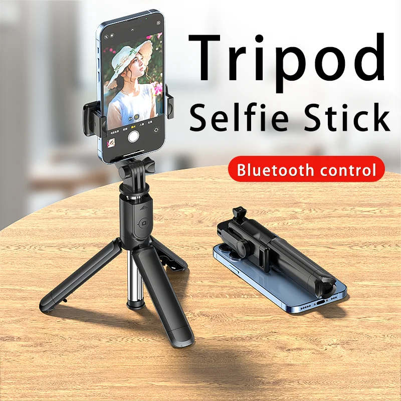 Vara Selfie Sem Fio Bluetooth, Mini Tripé, Monopé Extensível, Obturador Remoto, iPhone, Samsung, Xiaomi, Suporte do Telefone