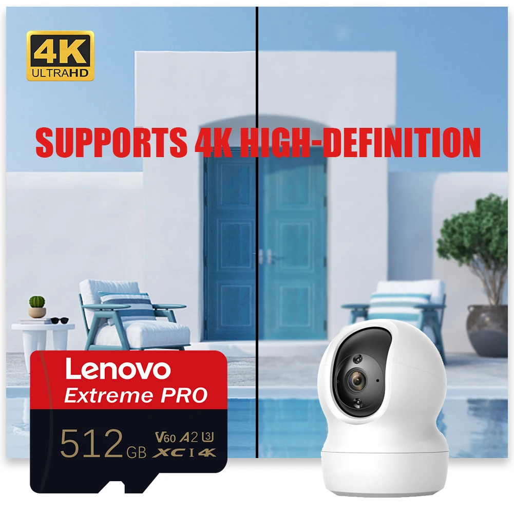 Lenovo 2TB Extreme PRO MicroSD 256GB UHS-I Memory Card 128GB micro SD Card TF Card 200MB/s Class10 U3 V30 A2 cartao de memoria