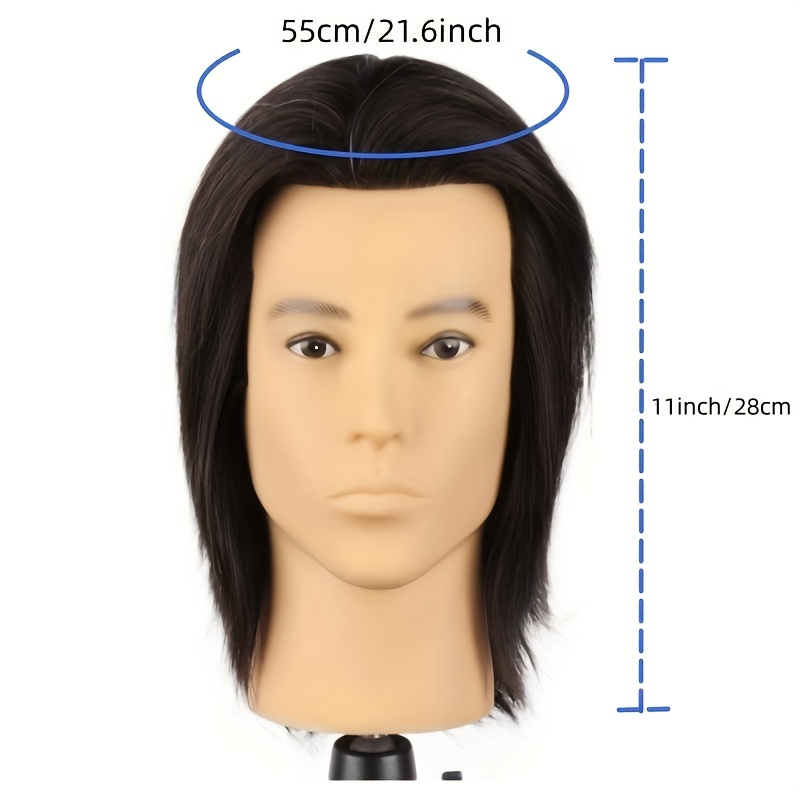 100% echt haar mannequin hoofd heren 8" kapper praktijk schoonheid styling training mannequin hoofd met klemstandaard (natuurlijk Bl
