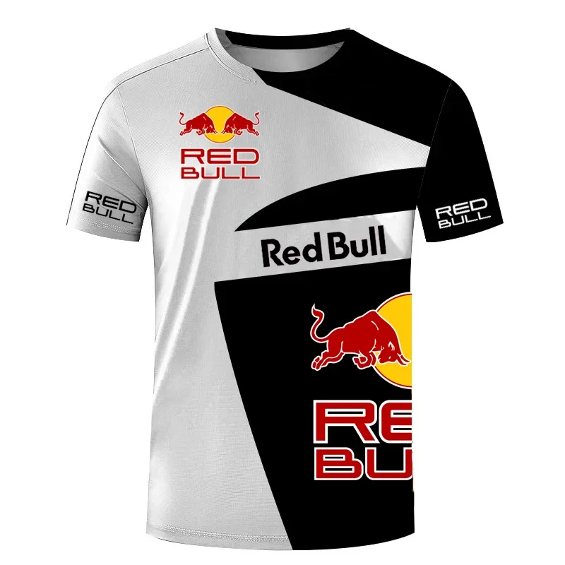 Novedad de verano, camiseta Red Bull, Camiseta deportiva para hombre, camiseta informal de manga corta con estampado 3D de Red Bull, ropa de gran tamaño Red Bull