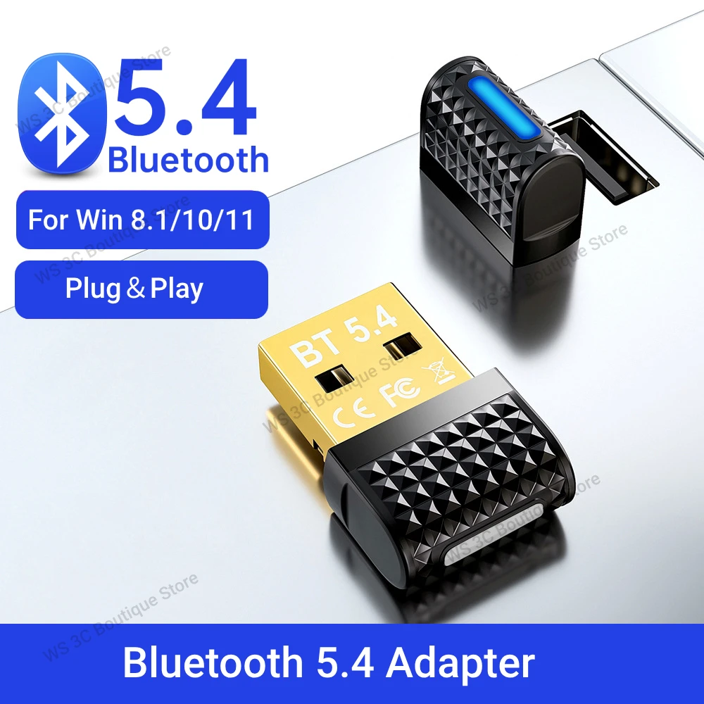 USB-адаптер Bluetooth 5.4 Bluetooth 5.3 Dongle Bluetooth-приемник и передатчик для Bluetooth-клавиатуры/мыши/наушников/динамика