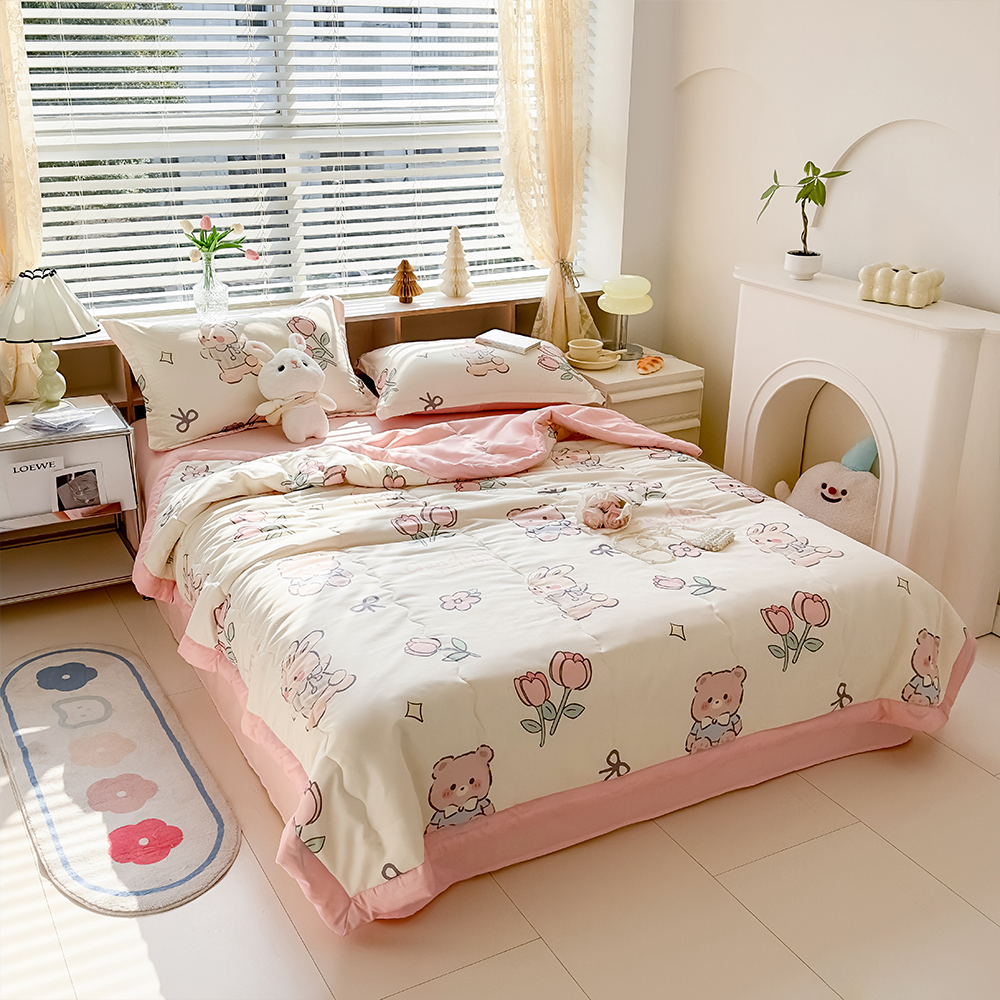 Летнее одеяло YanYangTian, тонкое стеганое одеяло с милым принтом, всесезонное одеяло, постельное белье, пододеяльник, одеяло с двойной кроватью