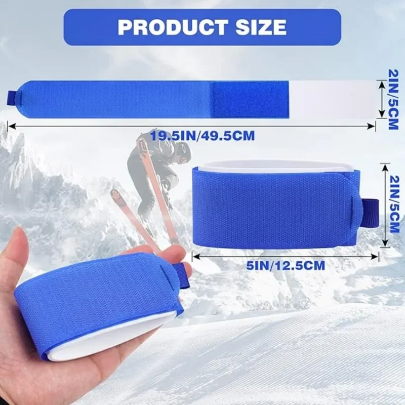 Nylon Ski Straps Adjustable Portable Fastener Tape Hook and Loop Ski Fixing Wraps Adjustable Snowboard Nylon Strap Ski Accessary