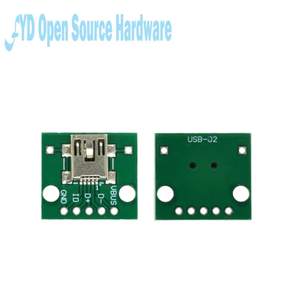 10PCS MICRO MINI5P type-c USB To Dip Female B-type Square Interface Printer Mike PCB Converter Adapter Breakout Board