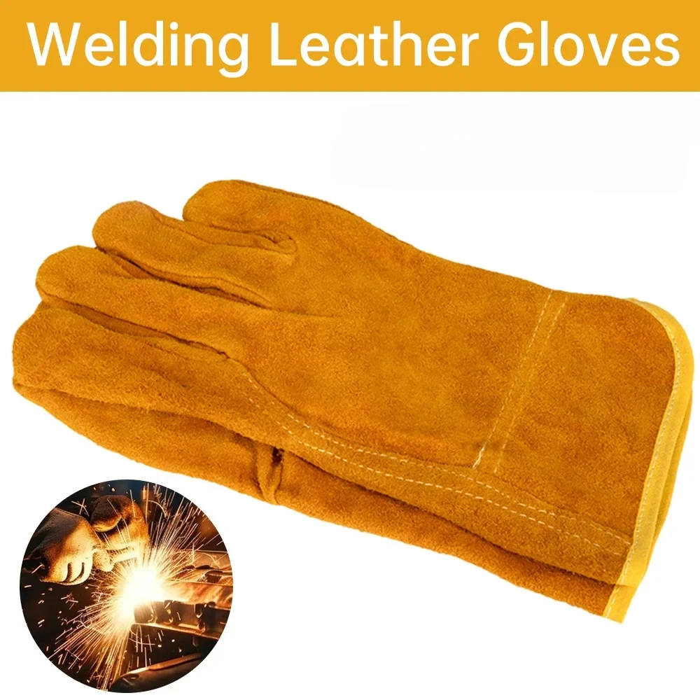 Work Gloves Sheepskin Leather Workers Work Welding Safety Protection Garden Sports Motorcycle Driver Wear-resistant Gloves