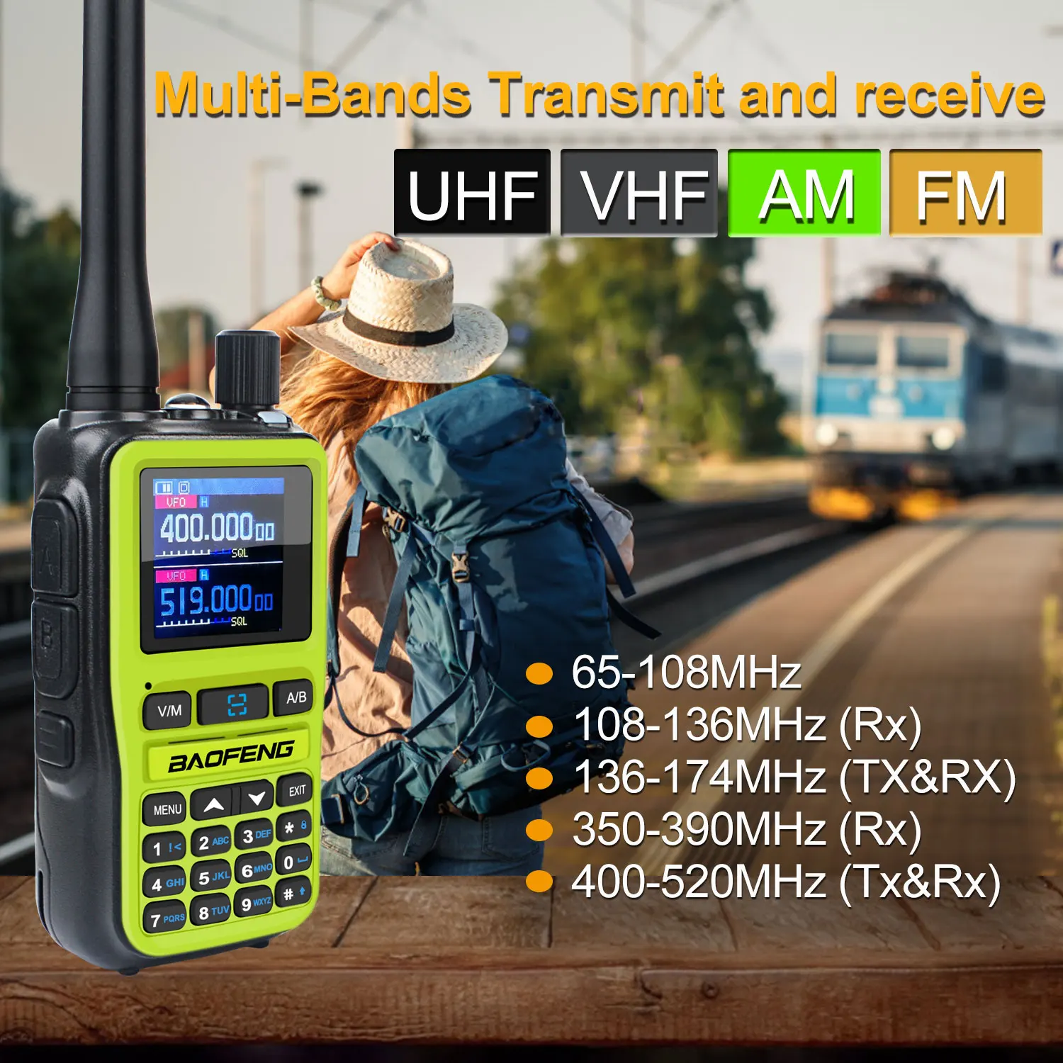 Walkie Talkie Baofeng UV-5R Mini VHF UHF Dual Band TX & RX Multi-band Receive Air Band Vox Amateur Mini Two Way Radio 5RMINI