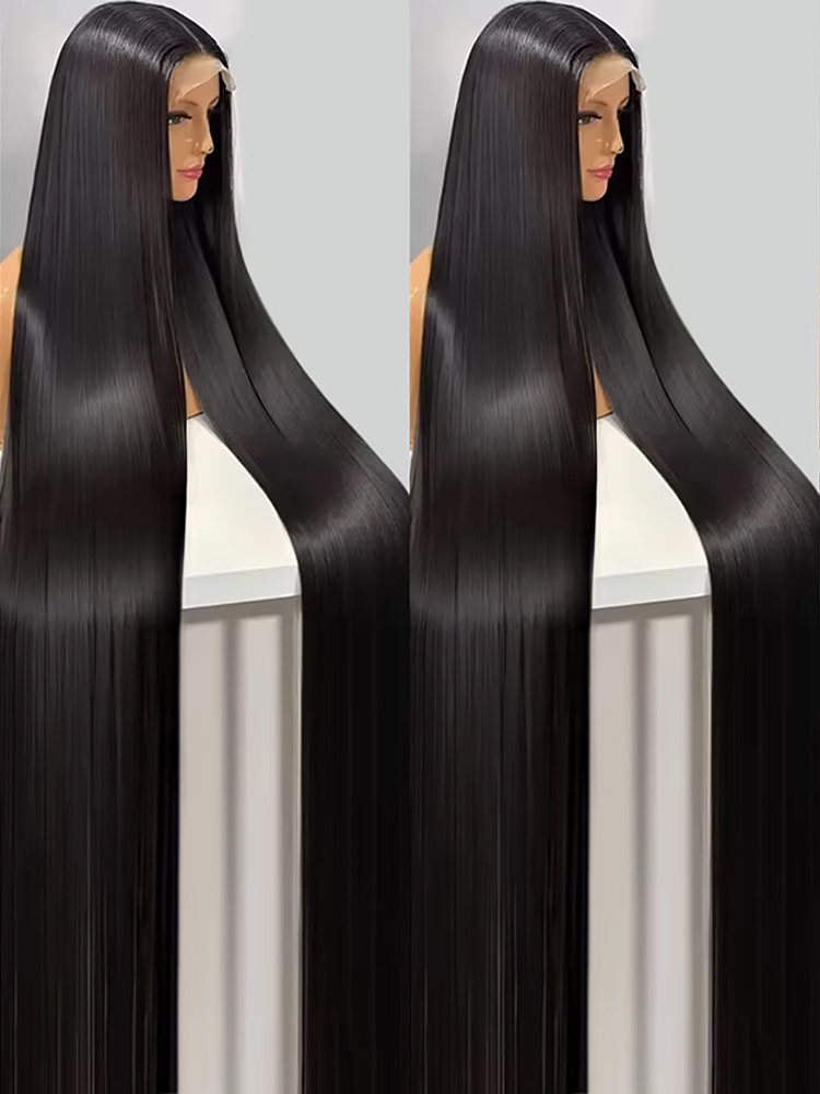 300% High Density Straight Human Hair Wigs 13x6 13x4 HD Lace Front Wig Brazilian 40 46 Inch 360 Full Lace Frontal Human Hair Wig