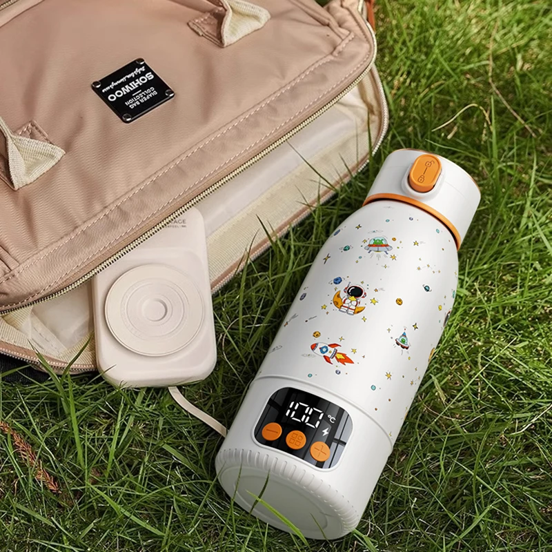 17400mAH 500ML Boiling to 35℃  to 100℃ Wireless Portable Electric Kettle Type C Chargeable Heating Insulation Kettle Milk Bottle