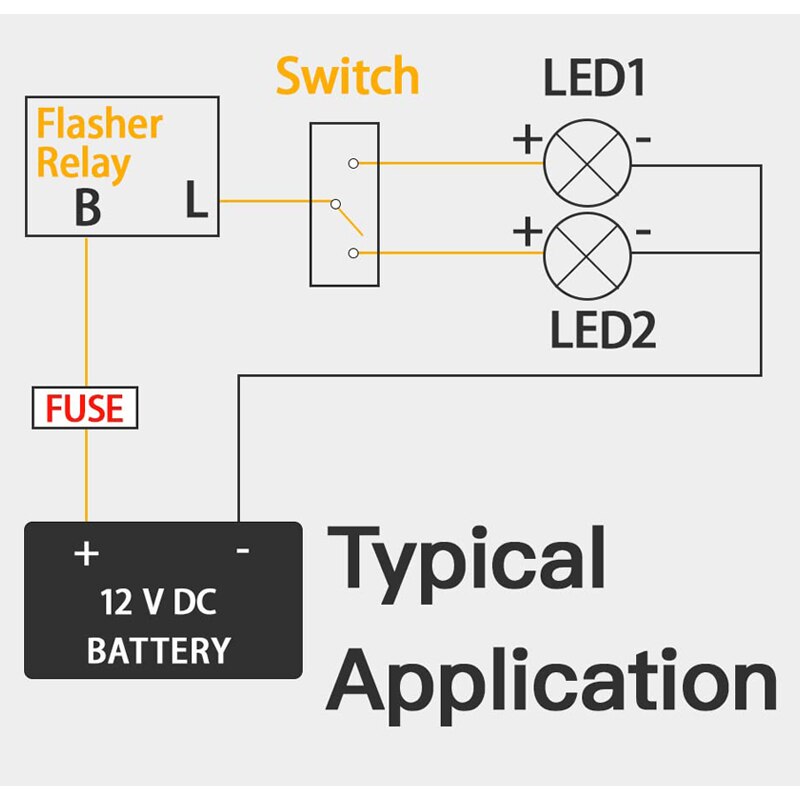 Relé intermitente electrónico LED de 2 pines ajustable de velocidad de 12V para señal de giro de motocicleta reemplazo directo advertencia de peligro Universal