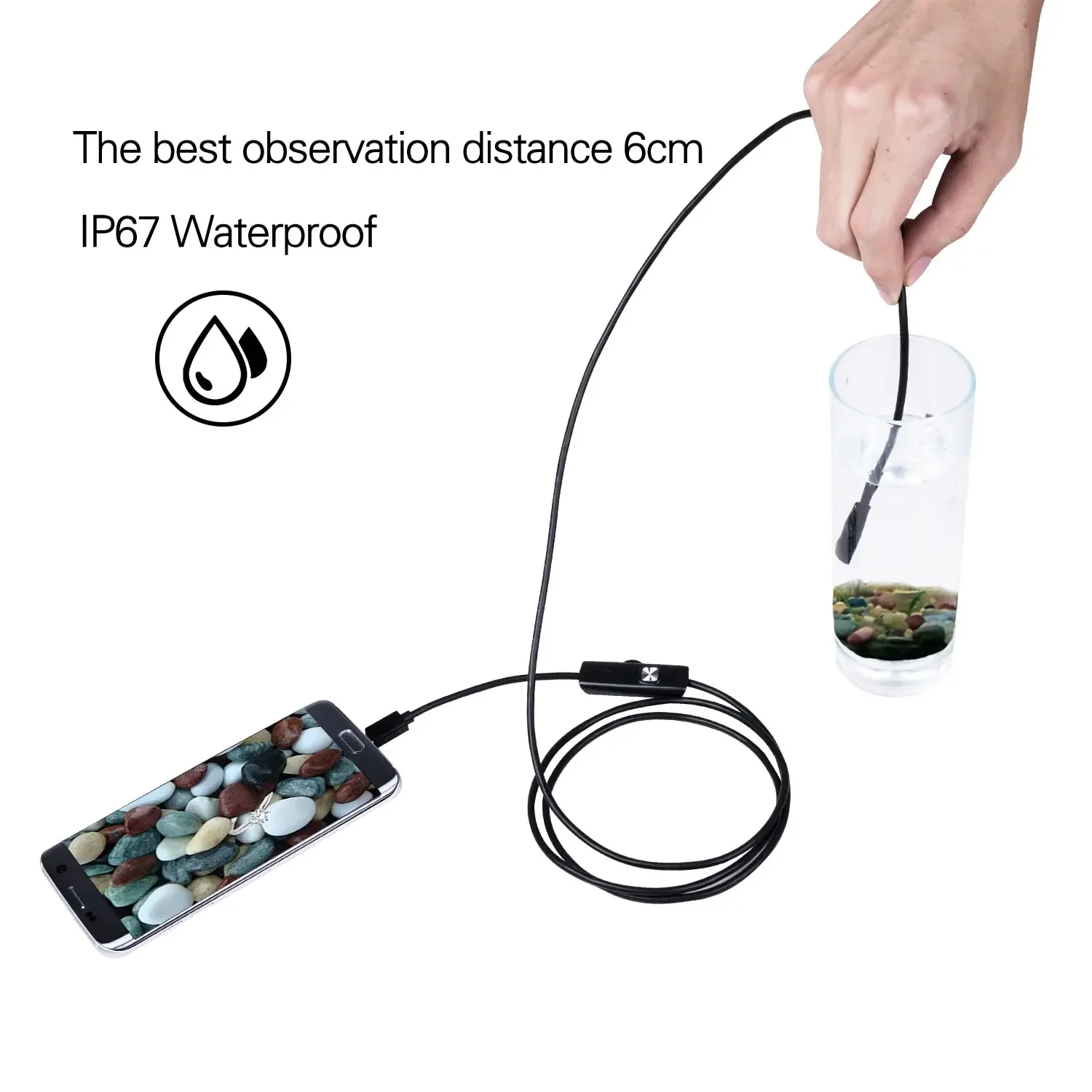 5,5 7 MM Android Endoskop 3 In 1 USB/Micro USB/Typ-C Endoskop Inspektion Kamera Wasserdicht für Smartphone